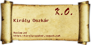 Király Oszkár névjegykártya
