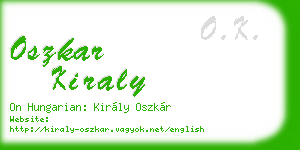 oszkar kiraly business card